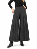 Pantalones anchos hilo cafe