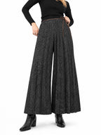 Pantalones anchos hilo cafe
