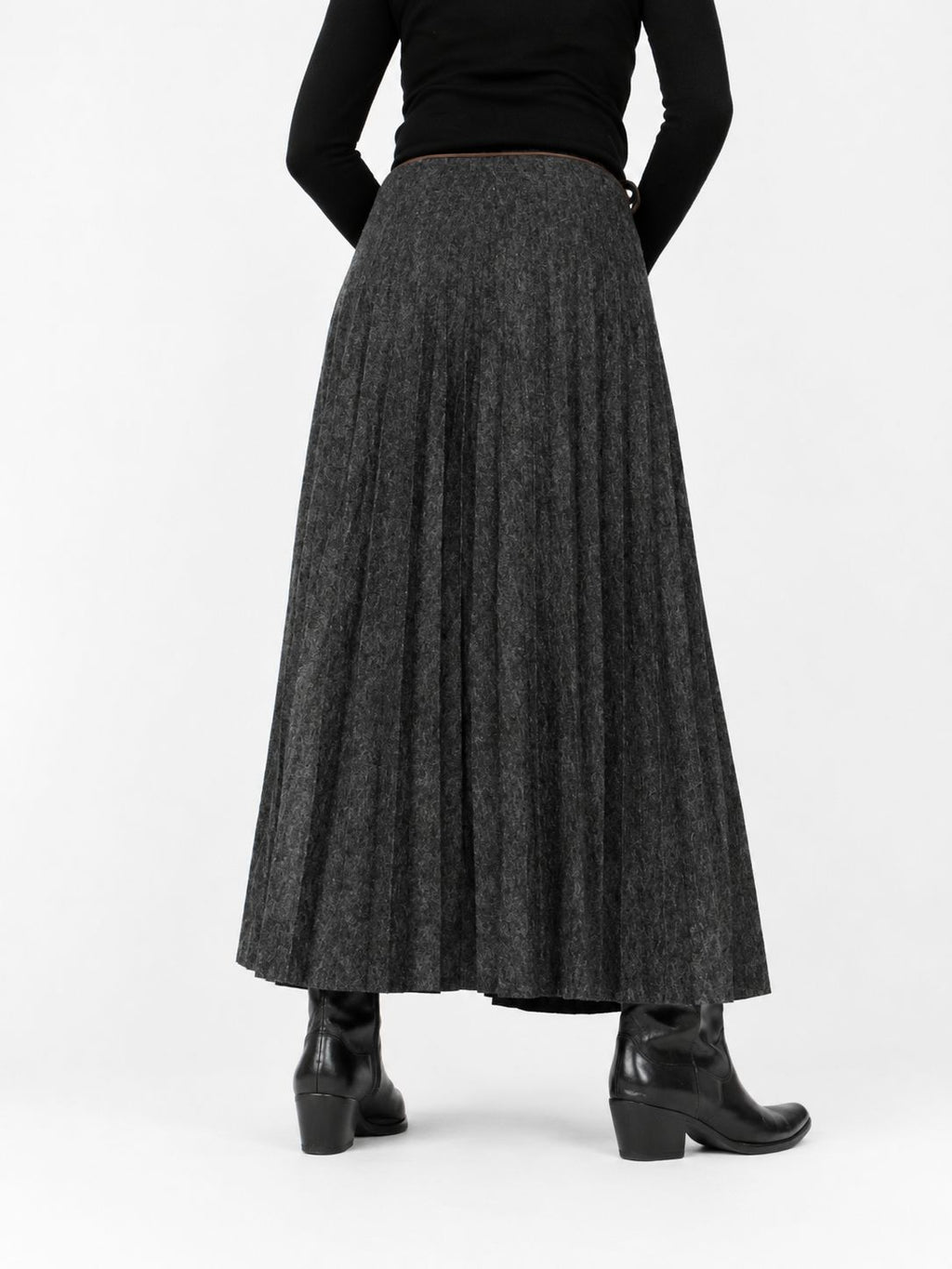 Pantalones anchos hilo cafe